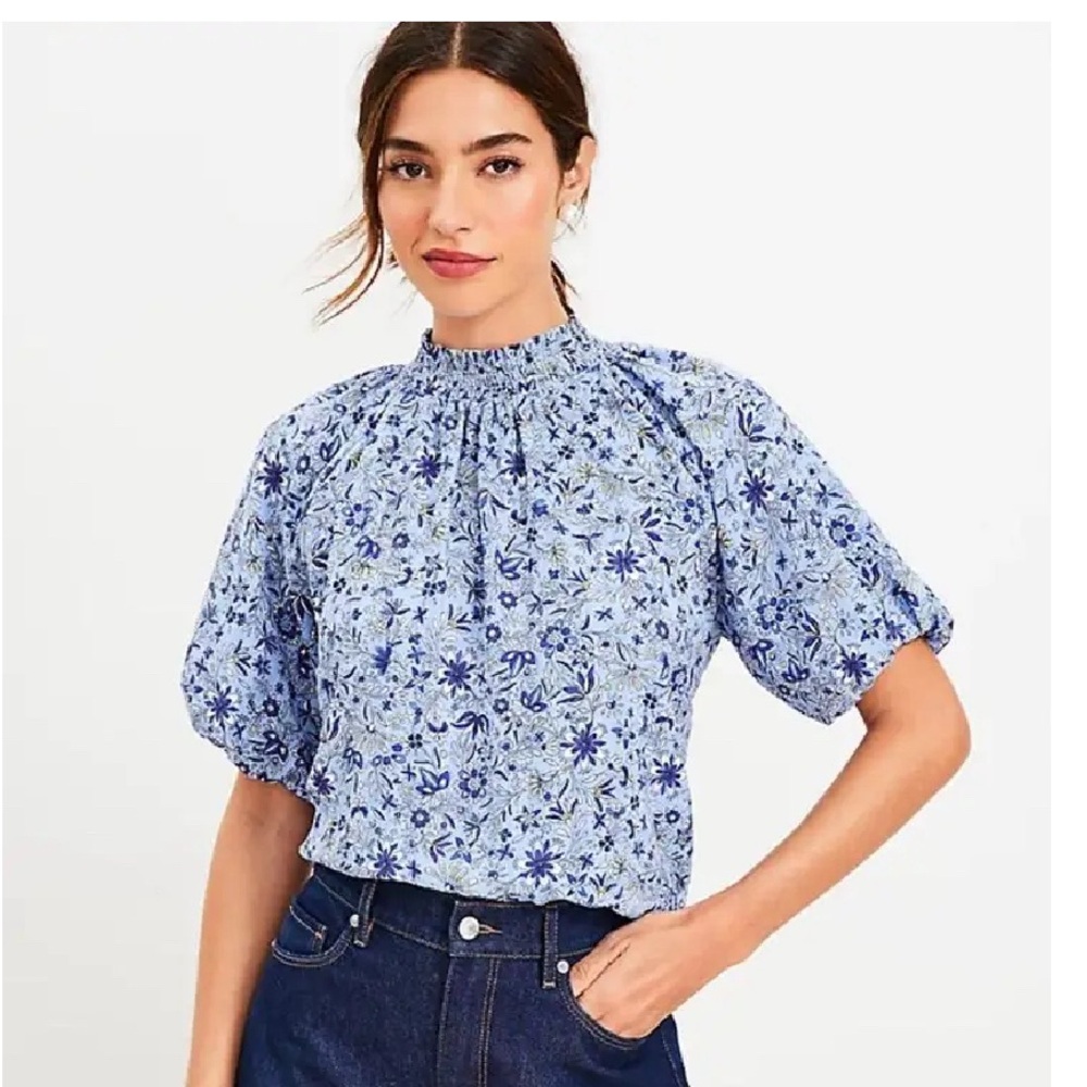 Floral Blue Women's Top